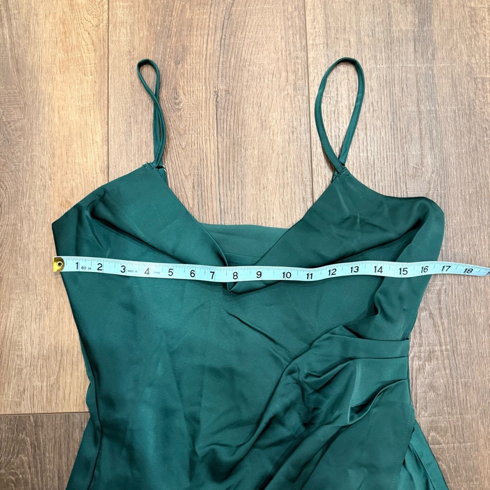 Lulus Hollywood Forest Green Satin Midi Dress Women's Size medium - Picture 8 of 15